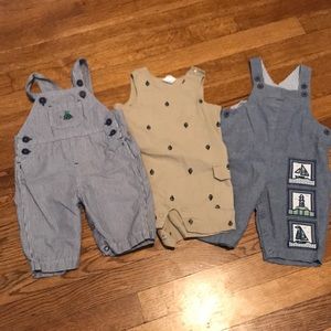 3 sets of 0-3 mo overalls